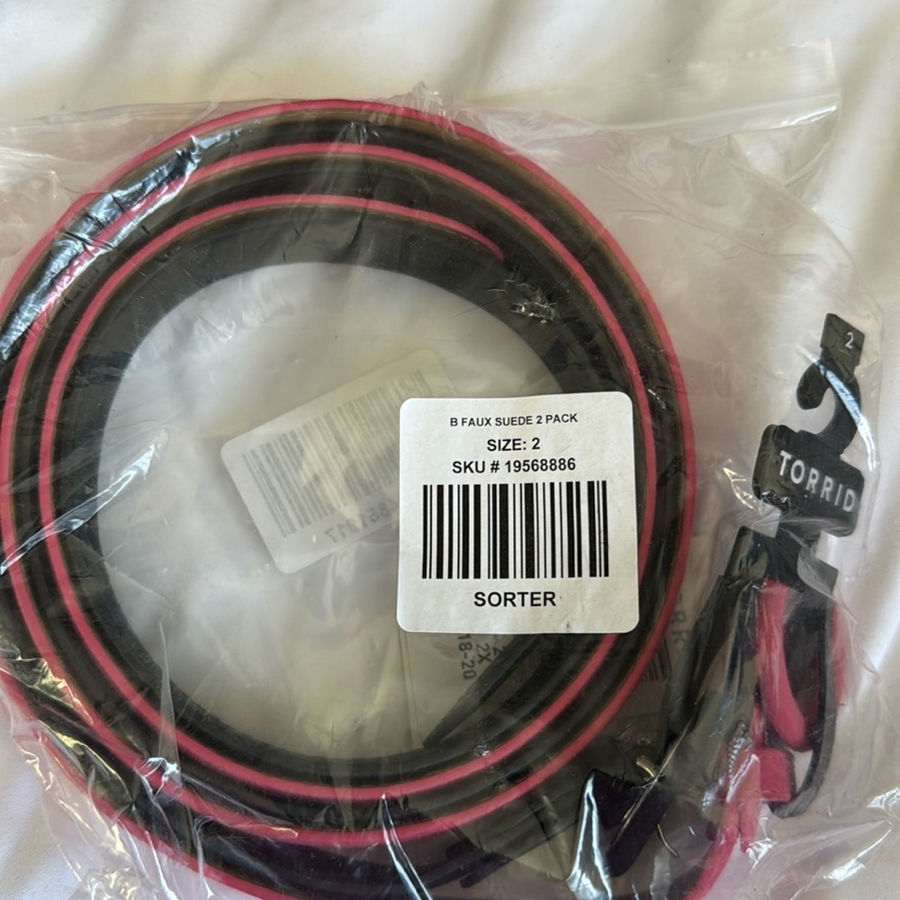 NWT Torrid pink and black pack belts